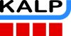 Logo with the text "KALP", a blue line forming a curve, and four red blocks below.