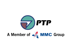 Blue and brown PTP Logo. A Member of MMC Group.