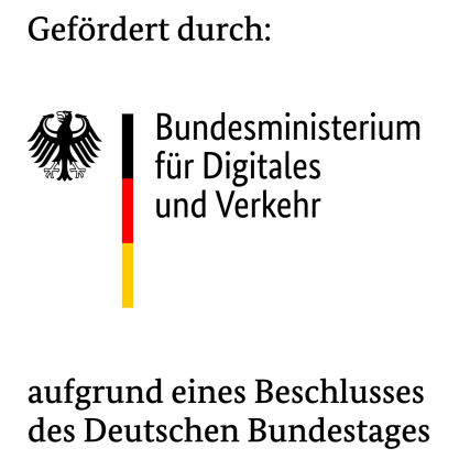 Logo for funding by the Federal Ministry of Digital Affairs and Transport based on a resolution of the German Bundestag.